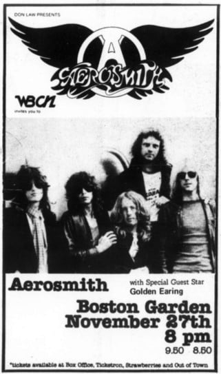 Aerosmith with Golden Earring show ad November 27 1978 Boston - Boston Garden